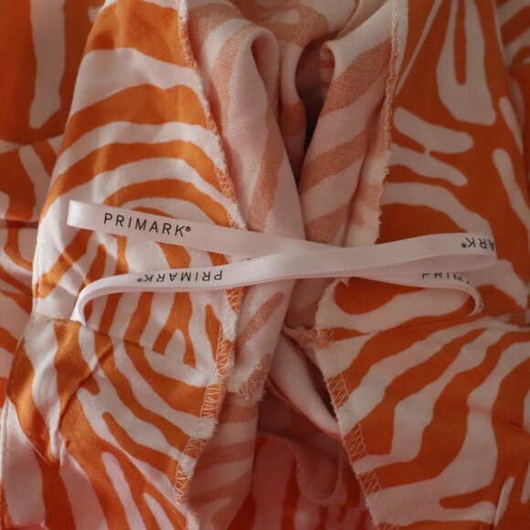Primark Maxi Pull On Side Slit Orange Zebra Sz 2 Lightweight Semi Sheer Skirt - Picture 10 of 12